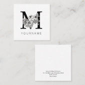 フローラモノグラムM桜さくらんぼ花 スクエア名刺 (正面/裏面)