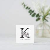 フローラモノグラムS桜さくらんぼ花 スクエア名刺 (スタンド正面)