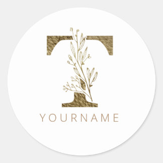 フローラモノグラムTエレガント金ゴールド株 ラウンドシール