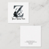 フローラモノグラムZダークハーブの葉 スクエア名刺 (正面/裏面)