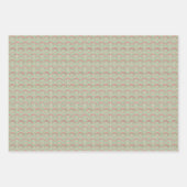 フローラモリスマイカエルマデイジーブルーレッドフラワーズ ラッピングペーパーシート (正面3)