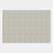 フローラモリスマイカエルマデイジーブルーレッドフラワーズ ラッピングペーパーシート (正面2)