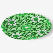 フローラモロッコタイル、エメラルドとライムグリーン ペーパープレート (アングル)