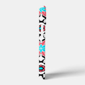 フローラモロッコタイル、黒、白、コーラルピンク Case-Mate iPhoneケース (裏面 / 右)