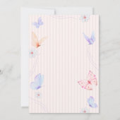 フローラユニコーンチョウストライプの誕生日 招待状 (裏面)