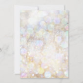 フローラユニコーンホーンコズミックグリッター誕生日パーティー 招待状 (裏面)