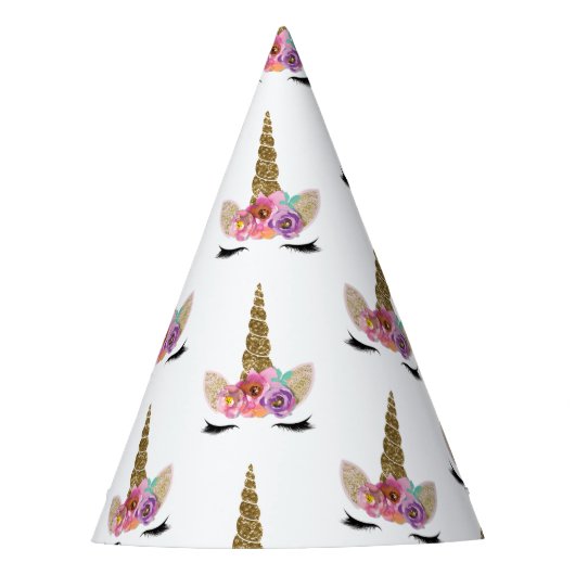 フローラユニコーンホーンマジカルガールズバースデーパーティー パーティーハット (正面)