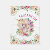 フローラユニコーン少女の毛布 フリースブランケット (正面)