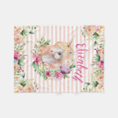 フローラユニコーン少女の毛布 フリースブランケット (正面(横))