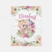 フローラユニコーン少女の毛布 フリースブランケット (正面)