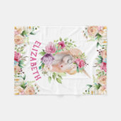 フローラユニコーン少女の毛布 フリースブランケット (正面(横))