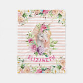 フローラユニコーン少女の毛布 フリースブランケット (正面)