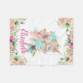 フローラユニコーン少女の毛布 フリースブランケット (正面(横))