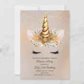 フローラユニコーン誕生日パーティー 招待状 (正面)