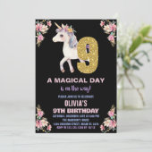 フローラユニコーン誕生日招待状 招待状 (スタンド正面)