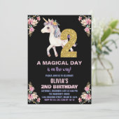 フローラユニコーン誕生日招待状 招待状 (スタンド正面)