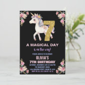 フローラユニコーン誕生日招待状 招待状 (スタンド正面)