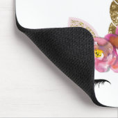 フローラユニコーン金ゴールドグリッター女の子らしい女の子スパークル マウスパッド (コーナー)