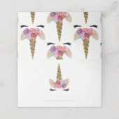 フローラユニコーン金ゴールド誕生日パーティーフードテント プレイスカード (外部開封)