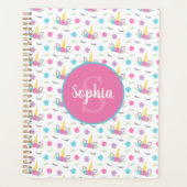 フローラユニコーン顔パーソナライズされたモノグラム プランナー手帳 (正面)