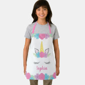 フローラユニコーン顔パーソナライズされた子供 エプロン (インサイチュ)