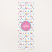 フローラユニコーン顔モノグラパーソナライズされたム ヨガマット (正面)