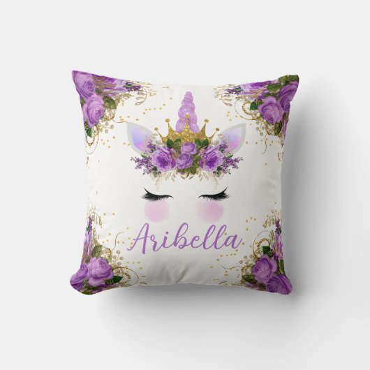 フローラユニコーン顔可逆枕 クッション (正面)