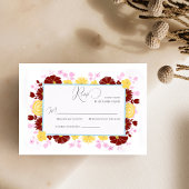 フローラユニークエレガント結婚カラフル 出欠カード