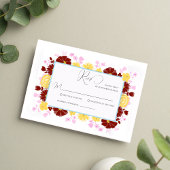 フローラユニークエレガント結婚カラフル 出欠カード