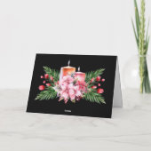 フローラユニークキャンドルブラックハッピーホリデーズカード シーズンカード (裏面)