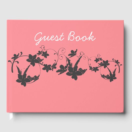 フローラユニークピンクゲストブック ゲストブック (正面)