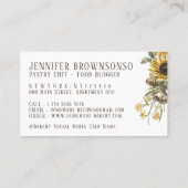 フローラユニーク木製ウィスクサンフラワーベーカリー 名刺 (裏面)