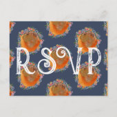 フローラユニーク水彩野草花結婚式RSVP ポストカード (正面)