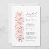 フローラユニーク牡丹赤面ピンクブライダルシャワー 招待状 (正面)