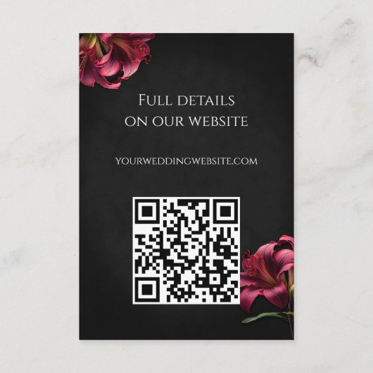 フローラユリ暗いゴシッ結婚クのエンクロージャカード エンクロージャーカード (裏面)