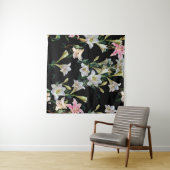 フローラユリ：黒い背絵画景 タペストリー (インサイチュ(横))