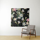 フローラユリ：黒い背絵画景 タペストリー (インサイチュ)