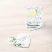 フローラユーカリのスクリプト結婚式の日付を保存 ペーパーコースター (インサイチュ)