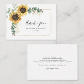 フローラユーカリひまわり結婚の花ありがとう ノートカード (正面/裏面)