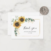 フローラユーカリひまわり結婚の花ありがとう ノートカード (正面/裏面インサイチュ)