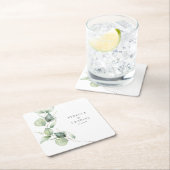 フローラユーカリプタス結婚式の引き出物 スクエアペーパーコースター (インサイチュ)