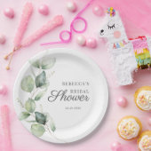 フローラユーカリプタス脚吸汁性ブライダルシャワー ペーパープレート (パーティー)