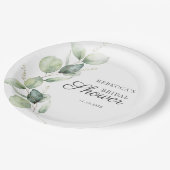 フローラユーカリプタス脚吸汁性ブライダルシャワー ペーパープレート (アングル)
