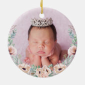 フローラユーカリプトゥスエレファントベビー初めてのクリスマス セラミックオーナメント (裏面)