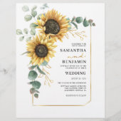 フローラユーカリプトゥスサンフラワー結婚式招待状 (正面)