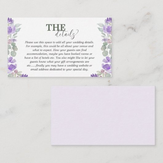 フローラユーカリプラ結婚ープル詳細 エンクロージャーカード (正面/裏面)