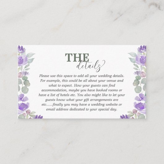 フローラユーカリプラ結婚ープル詳細 エンクロージャーカード (正面)