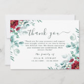 フローラユーカリモダンー葬儀サンキューノート カード (正面)