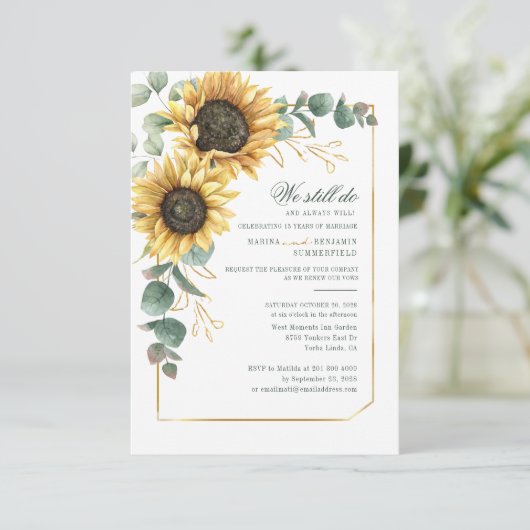 フローラユーカリ結婚サンフラワーの誓の更新 招待状 (スタンド正面)