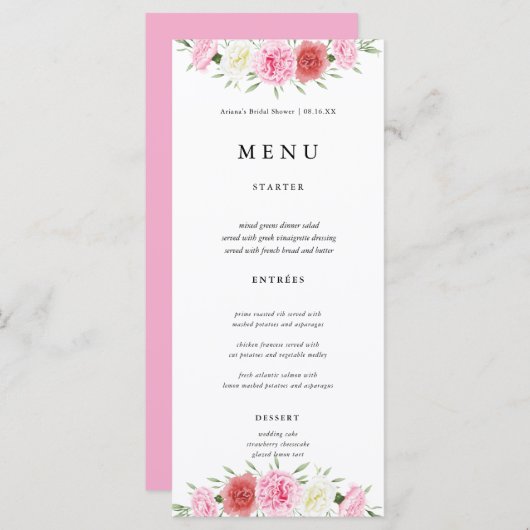 フローラユーカリ結婚プカード メニュー (正面/裏面)